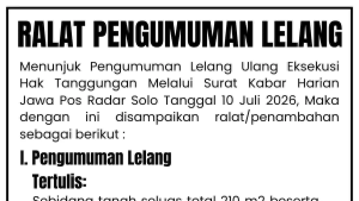 Iklan Lelang