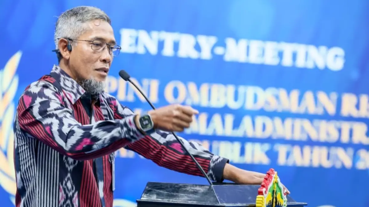 Sumarno saat mewakili Gubernur Jawa Tengah Ahmad Luthfi dalam pembukaan&nbsp;Entry Meeting Opini Ombudsman RI Penilaian Administrasi Pelayanan Publik Tahun 2026 di Gedung Gradhika Bhakti Praja, Semarang, Selasa (28/7/2026). (DOK.PEMPROV JATENG)