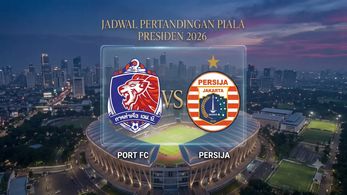 ILUSTRASI. Cara Nonton Gratis Port FC vs Persija Jakarta Piala Presiden 2026 Sore Ini Jam 15.30 WIB (GEMINI AI)