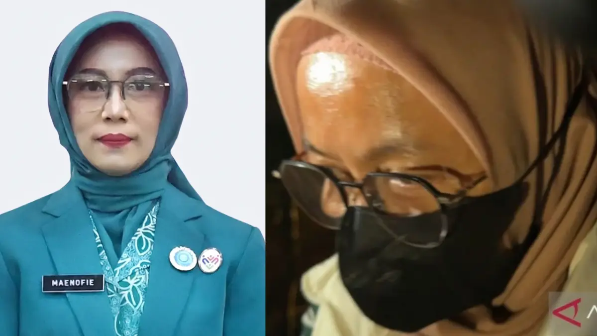 Istri Bupati Pemalang, dr Noor Faizah Maenofie tiba di Gedung KPK. (ANTARA/Rio Feisal)