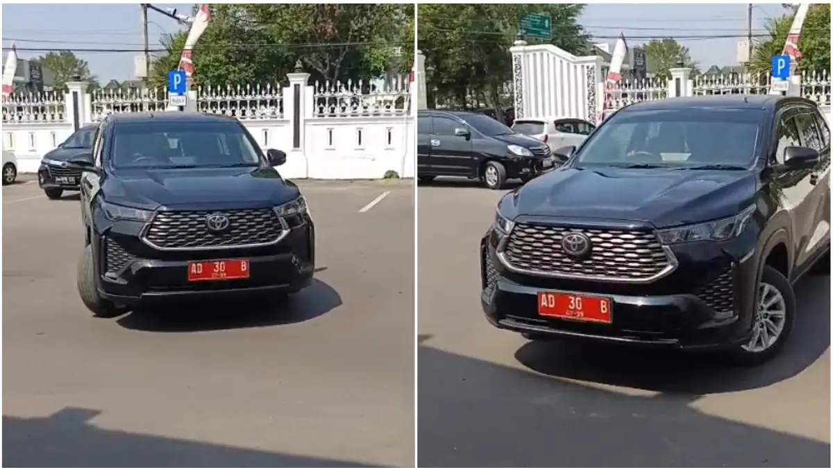 Mobil dinas yang membawa pejabat Pemkab Sukoharjo tiba di Mapolresta Solo, Rabu (29/7/2026). Mereka memenuhi panggilan KPK untuk pemeriksaan. (TANGKAPAN LAYAR)