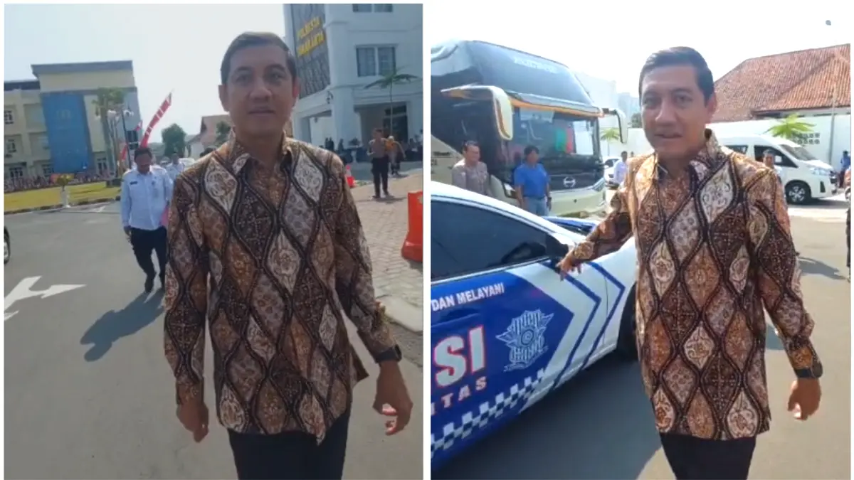 Plt Bupati Sukoharjo Eko Sapto Purnomo tiba di Mapolresta Solo untuk memenuhi panggilan KPK, Rabu (29/7/2026). (TANGKAPAN LAYAR)