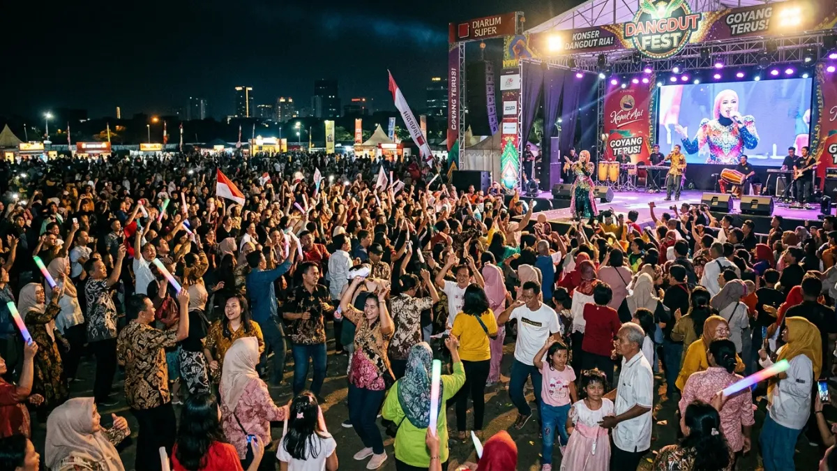 Ilustrasi Konser Dangdut. (AI Generated)