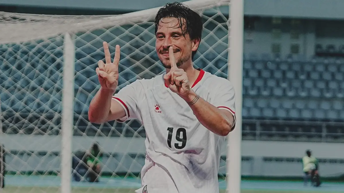 Pemain Timnas Indonesia Thom Haye sumbangkan gol kedua bagi kemenangan Skuad Garuda atas Timor Leste dalam laga Piala AFF 2026, Jumat malam (31/7/2026).