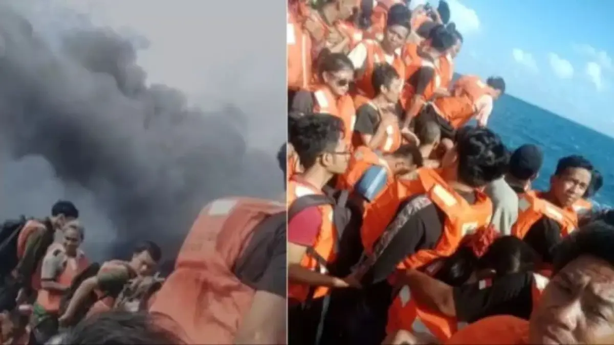Detik-detik KM Mutiara Sentosa 2 Terbakar di Perairan Sumenep, Kapal Berpenumpang 250 Orang Alami Kebakaran (Dok Basarnas)