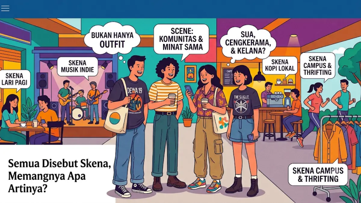 Bukan sekadar outfit atau tempat nongkrong! Ternyata ini arti sebenarnya dari kata skena dan perjalanannya dari istilah scene hingga meluas ke berbagai komunitas. 