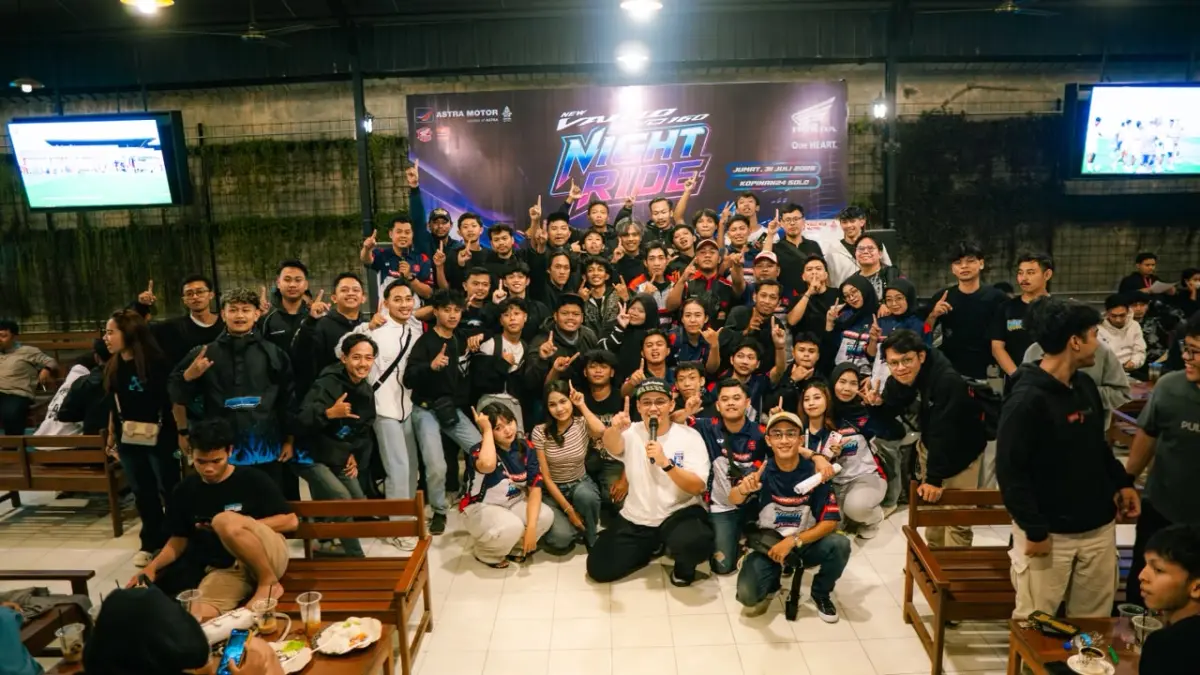 Gelaran Night Ride Vario EVO 160 yang diselenggarakan Main Dealer Astra Motor Jawa Tengah di Kopinan24 Colomadu, Jumat malam (31/7/2026) (Honda Jateng)