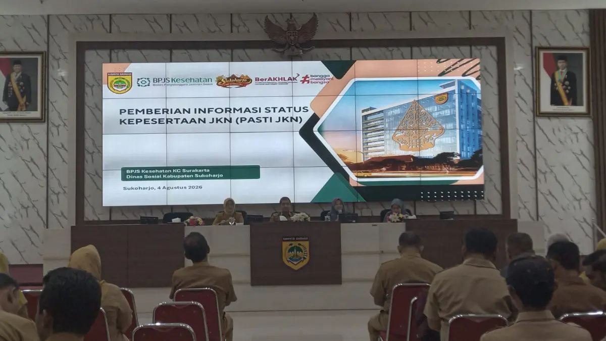 Sosialisasi kepesertaan JKN oleh BPJS Kesehatan bersama Pemkab Sukoharjo di Menara Wijaya, Selasa (4/8). (Iwan Kawul/Radar Solo)