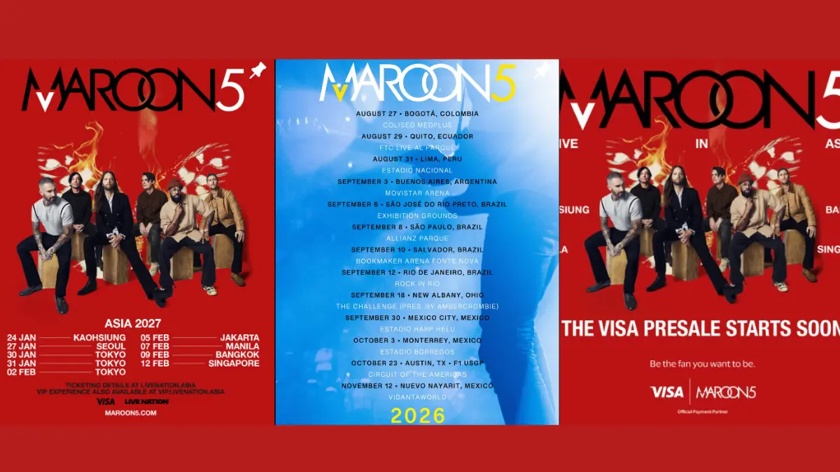 Poster Pengumuman Jadwal Konser Maroon 5. (Instagram: maroon5)