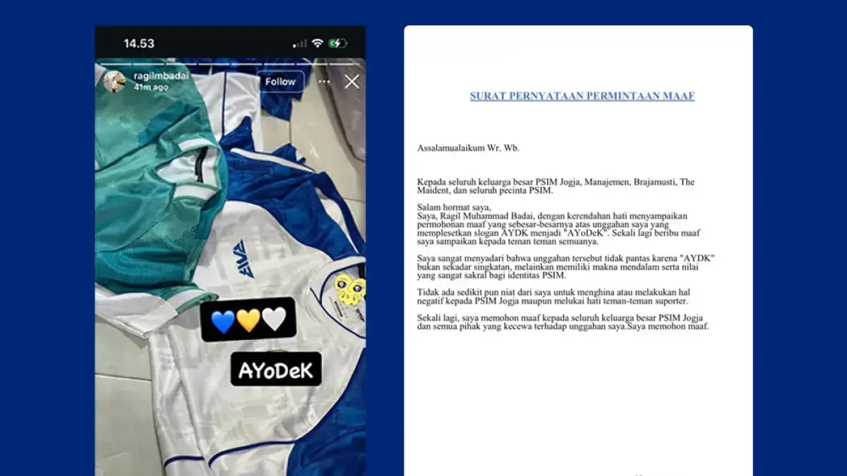 BLUNDER: Permintaan maaf owner Apparel RMB yang plesetkan AYDK dengan AYoDeK di akun Instagram @ragilmbadai. (Foto: Tangkapan layar Instagram ragilmbadai)
‎