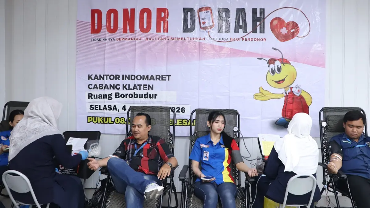 sebanyak 108 peserta berhasil mendonorkan darahnya sehingga terkumpul 108 kantong darah yang akan membantu memenuhi kebutuhan stok darah di PMI Klaten