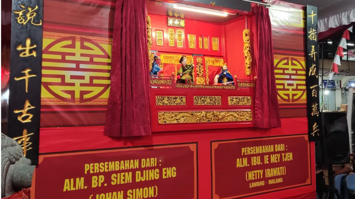Pertunjukan Wayang Potehi yang digelar 1-12 Agustus 2026 di Kelenteng Tien Kok Sie, kawasan Pasar Gede, Sudiroprajan, Jebres, Solo. (M.IHSAN/RADAR SOLO)