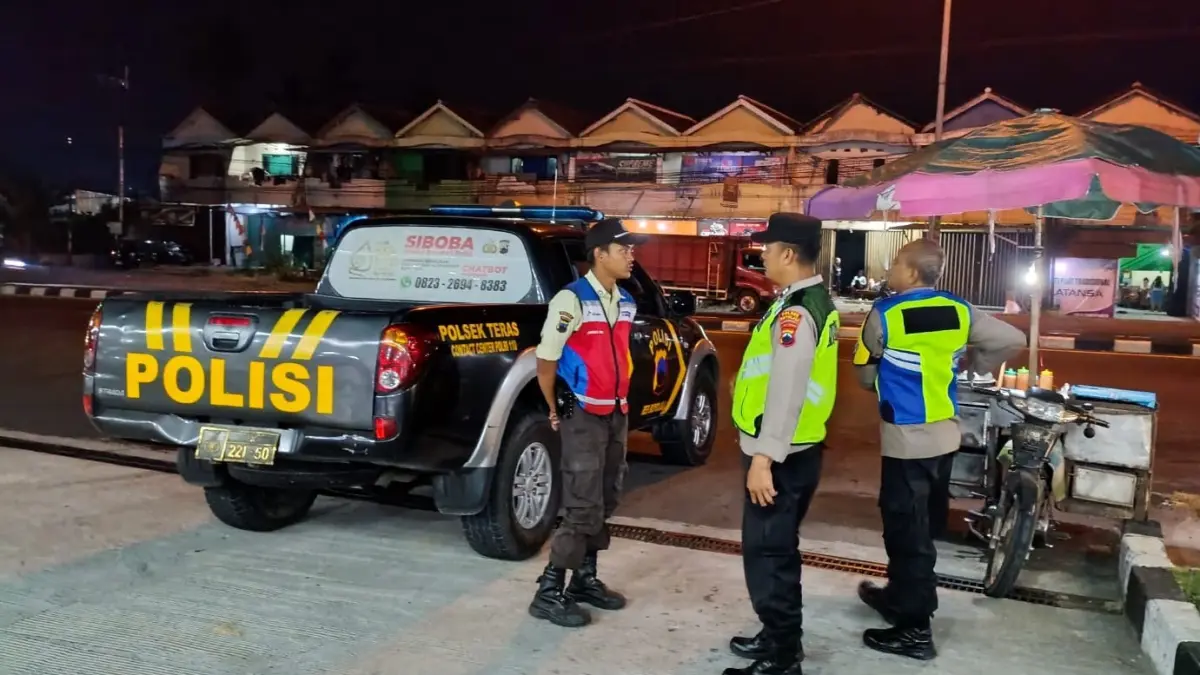 Polsek Teras mengintensifkan kegiatan patroli malam sebagai langkah preventif guna menekan kriminalitas. (DOK.POLRES BOYOLALI)