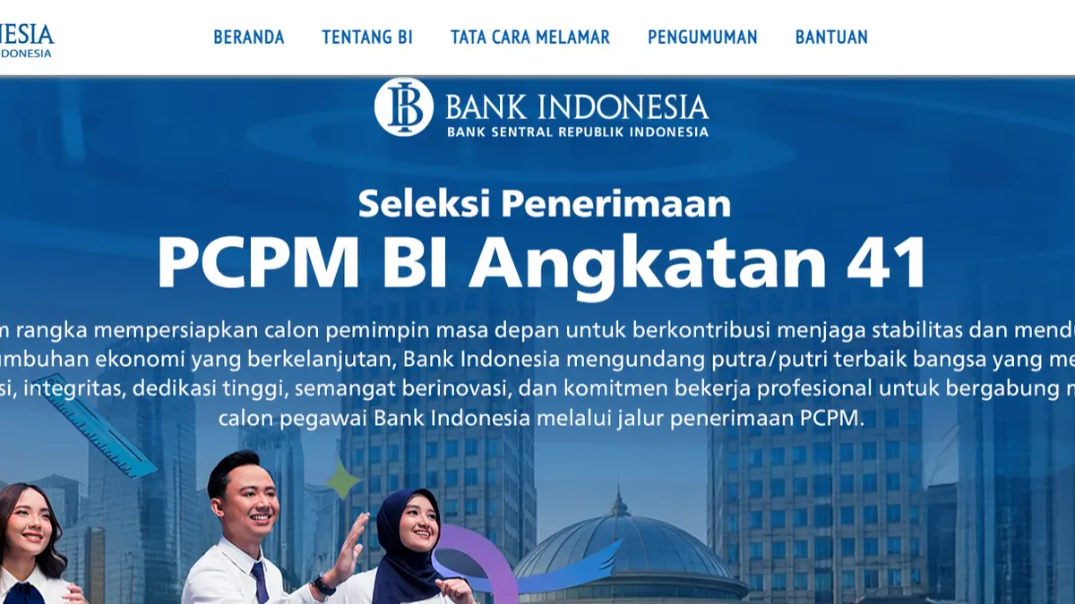 Rekrutmen PCPM BI 41 Dibuka! Cek Syarat, Jadwal, Jurusan, Link Pendaftaran Lewat rekrutmenpcpmbi.id (https://www.rekrutmenpcpmbi.id/41/)