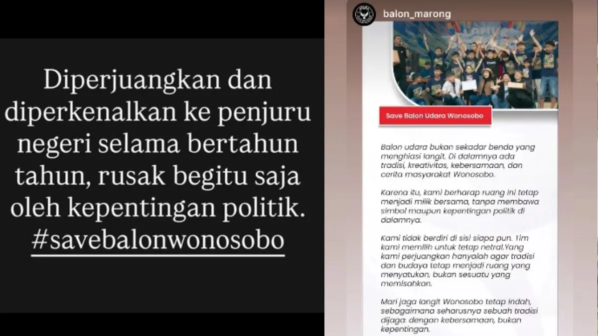 Ramai gerakan dan tagar savebalonwonosobo. (Instagram @balonwonosobo)
