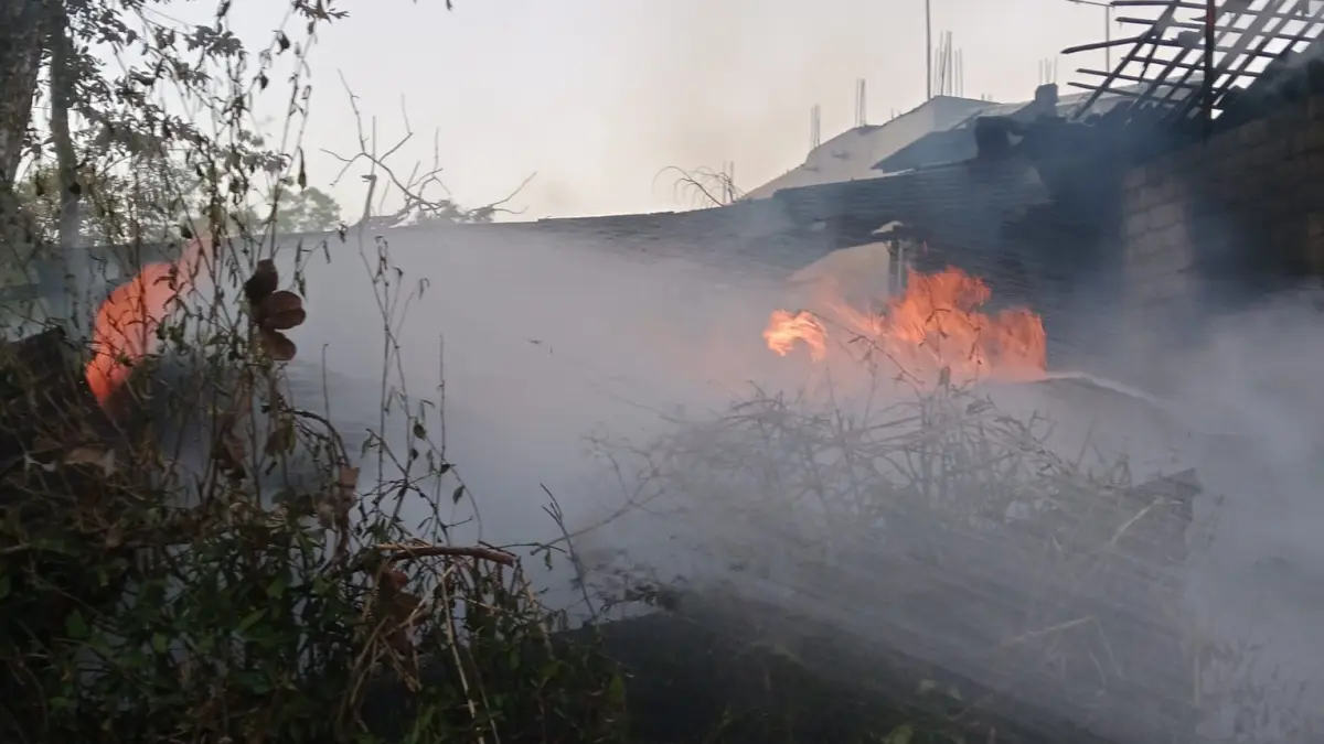 Kandang ternak di Dusun Bandung RT 01/RW 04, Desa Watusomo, Slogohimo, Wonogiri, terbakar Rabu (12/8/2026). (DOK.DAMKAR WONOGIRI)