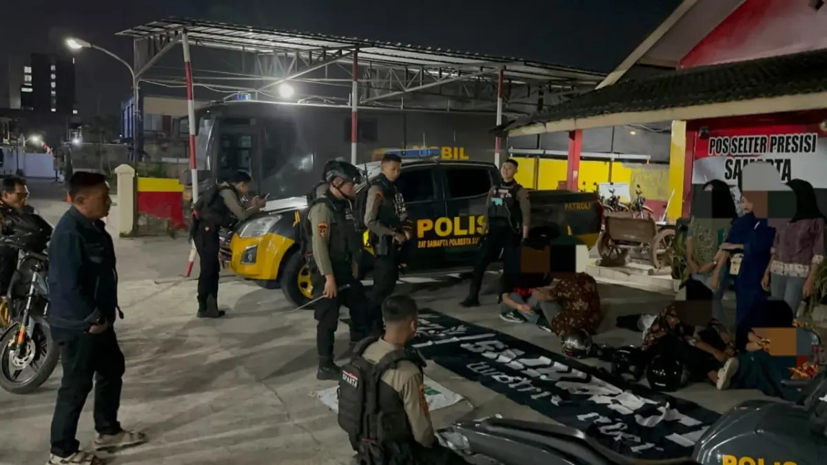 Sembilan remaja asal Sukoharjo diamankan Tim Sparta Polresta Solo, Selasa malam (11/8). (Humas Polresta Solo)