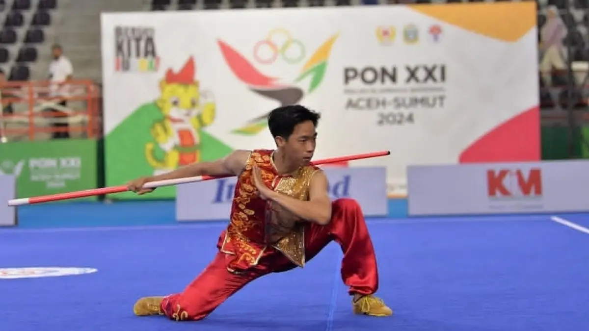 Yofan saat mengikuti cabor wushu di PON Aceh Sumut 2024. (Istimewa)