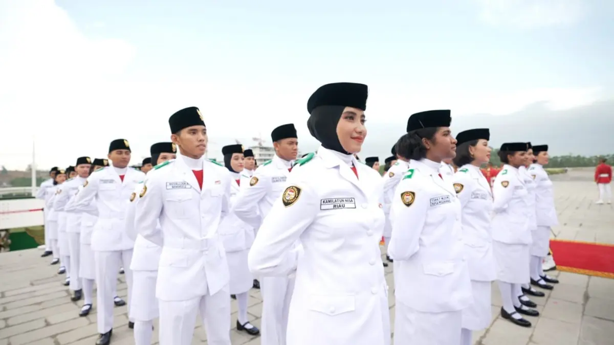 Pasukan Pengibar Bendera Pusaka pada Upacara Peringatan Hari Kemerdekaan Republik Indonesia. (Foto: setkab.go.id)