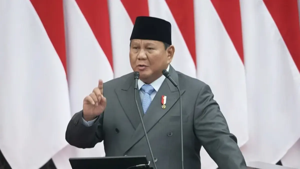 Tangkapan layar - Presiden Prabowo Subianto saat menyampaikan pidato di Sidang Tahunan MPR RI Tahun 2026 di Gedung Nusantara, Kompleks MPR RI, DPR RI, DPD RI, Jakarta, Jumat (14/8/2026). YouTube/Sekretariat Presiden