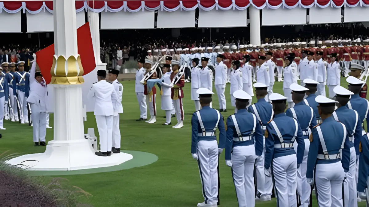 Upacara Penurunan Bendera. 