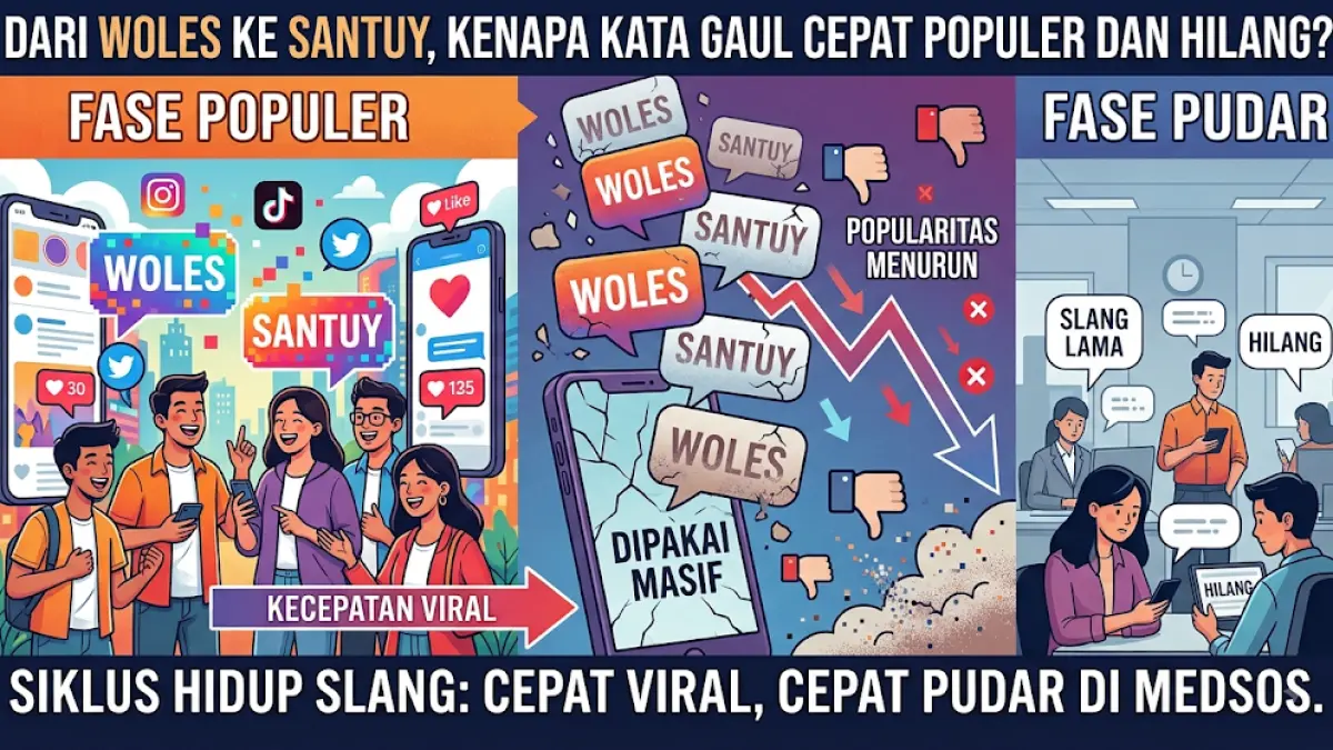 Perkembangan media sosial mempercepat penyebaran kata gaul hingga popularitasnya cepat memudar ketika dipakai secara masif.