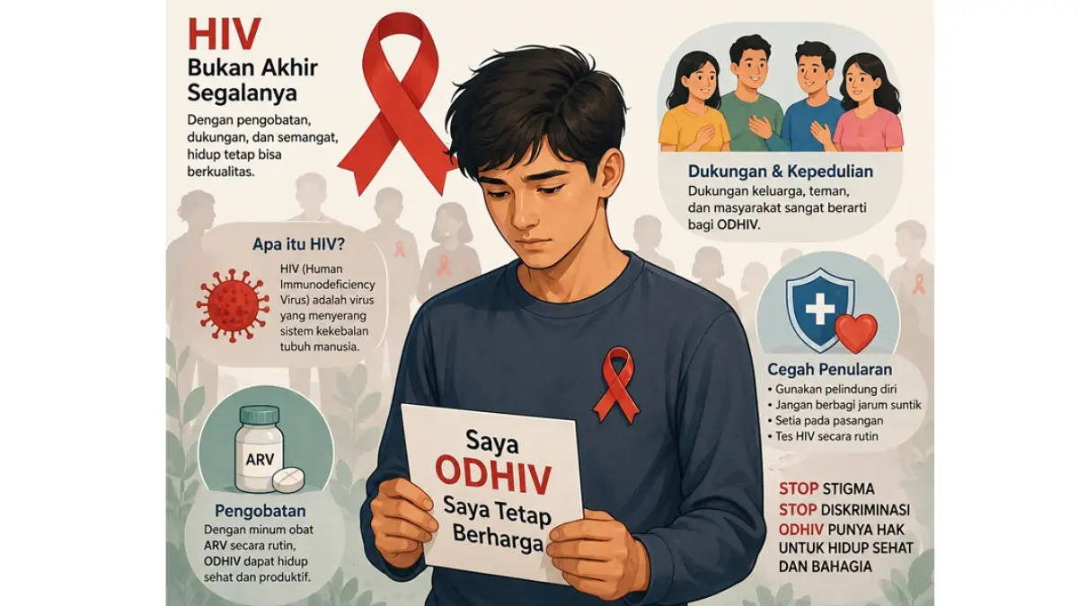 Ilustrasi orang dengan HIV (ODHIV). (AI GENERATED)