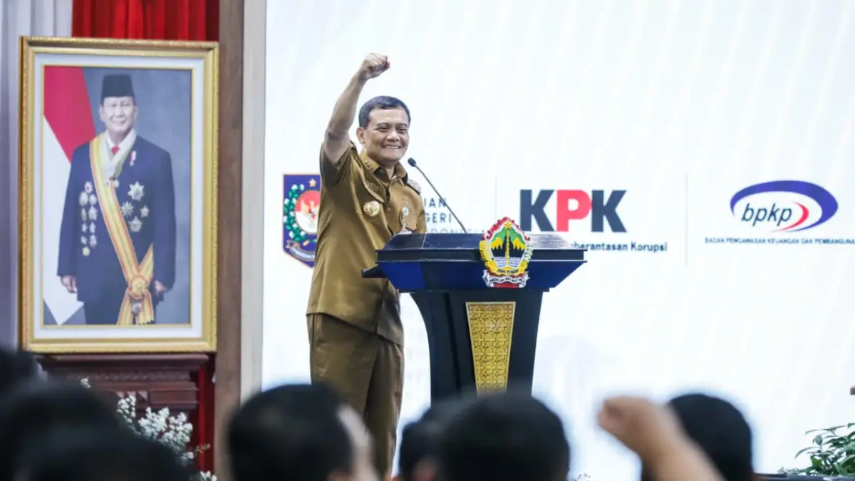Gubernur Jateng Ahmad Luthfi menghadiri Rakor Penguatan Integritas dan Pencegahan Korupsi dalam Pemerintahan Daerah di Semarang, Kamis (20/8/2026). (PEMPROV JATENG)
