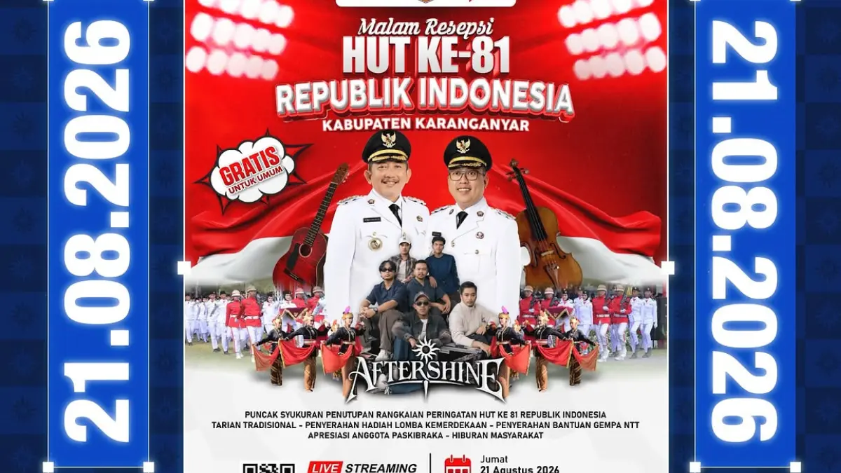 Aftershine Siap Meriahkan Malam Resepsi HUT Ke-81 RI di Kaaranganyar. 