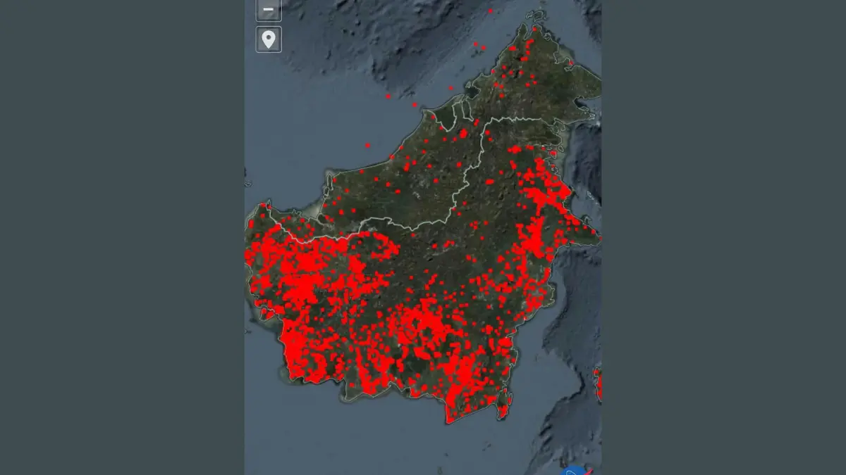 Hotspot di Kalimantan Akibat Karhutla. 