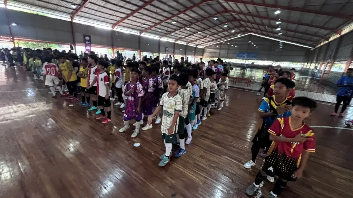 Elementary Futsal Fest Radar Solo 2026 kategori putra yang digelar di Futsal Center Singopuran, Kartasura, Sukoharjo, pada Sabtu (22/8/2026). (ARIF BUDIMAN/RADAR SOLO)
