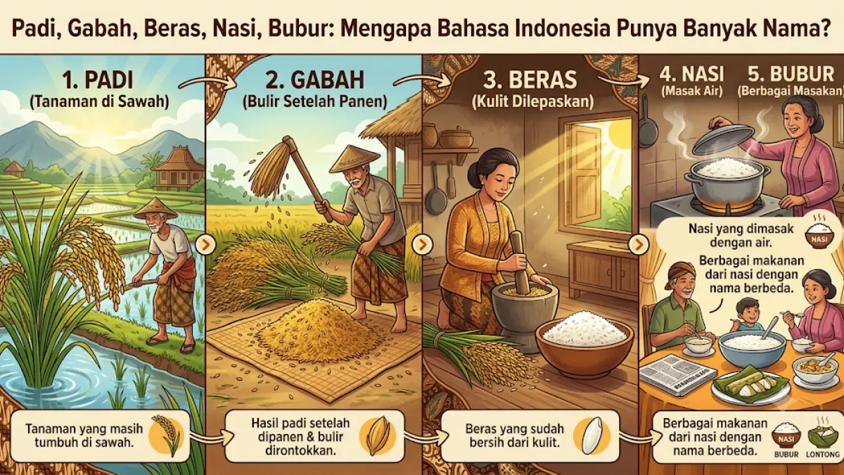 Kekayaan kosakata bahasa Indonesia merefleksikan hubungan erat budaya, lingkungan, dan sejarah penuturnya. 
