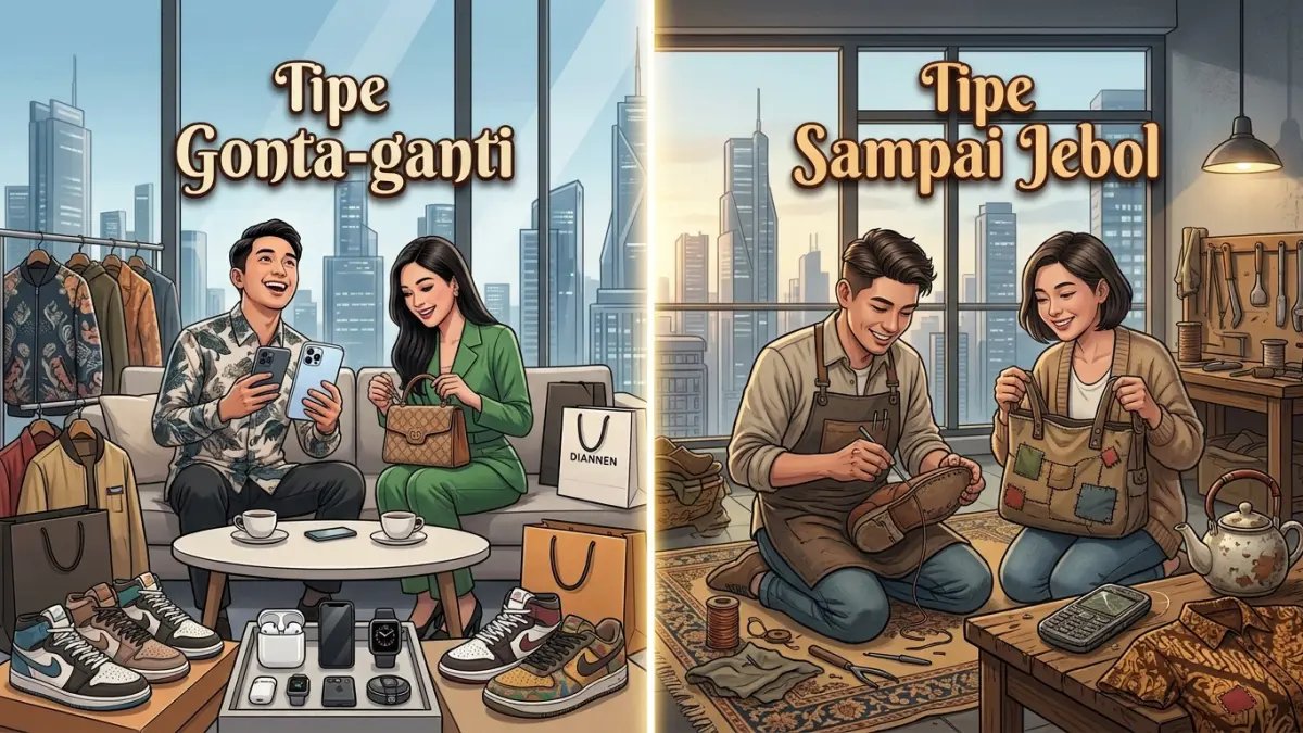 Tipe gonta-ganti vs tipe pakai barang sampai jebol. (AI Generated)