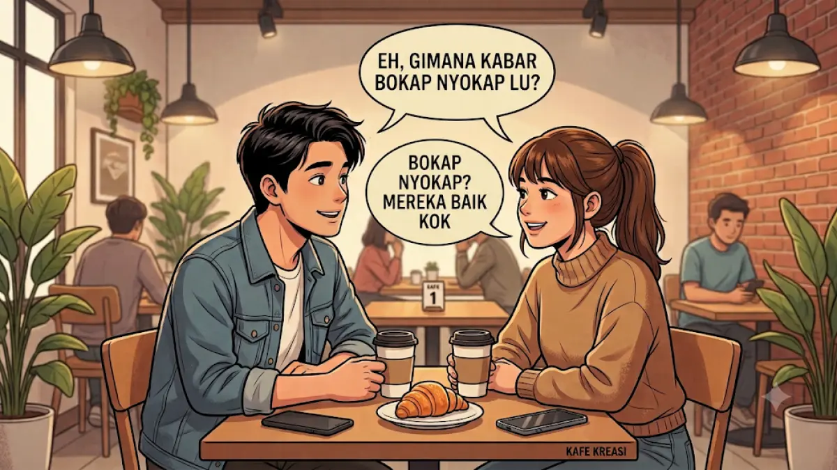 Istilah "bokap" dan "gokil" merupakan bagian dari bahasa prokem dengan rumus penyisipan bunyi "ok". 
