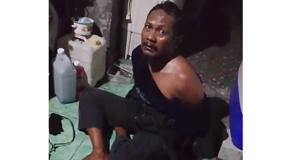 Joko Triyono alias Keple, 46, pencuri di rumah babinsa Desa Karangasem, Kecamatan Tanon, pada Selasa (18/8/2026) dini hari. (Ahmad Khairudin/Radar Solo)