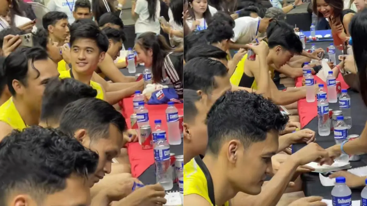 Keseruan Fansign Timnas Voli Indonesia Usia Tampil Melawan Kamboja. (TikTok: @out3338)