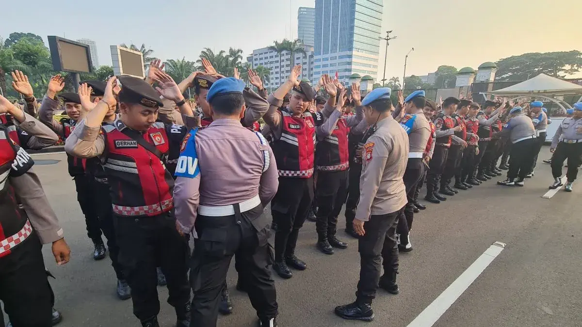 Apel pengamanan unjuk rasa yang digelar Polres Metro Jakarta Pusat di Jakarta, Kamis (27/8/2026). (ANTARA/HO-Polres Jakpus).