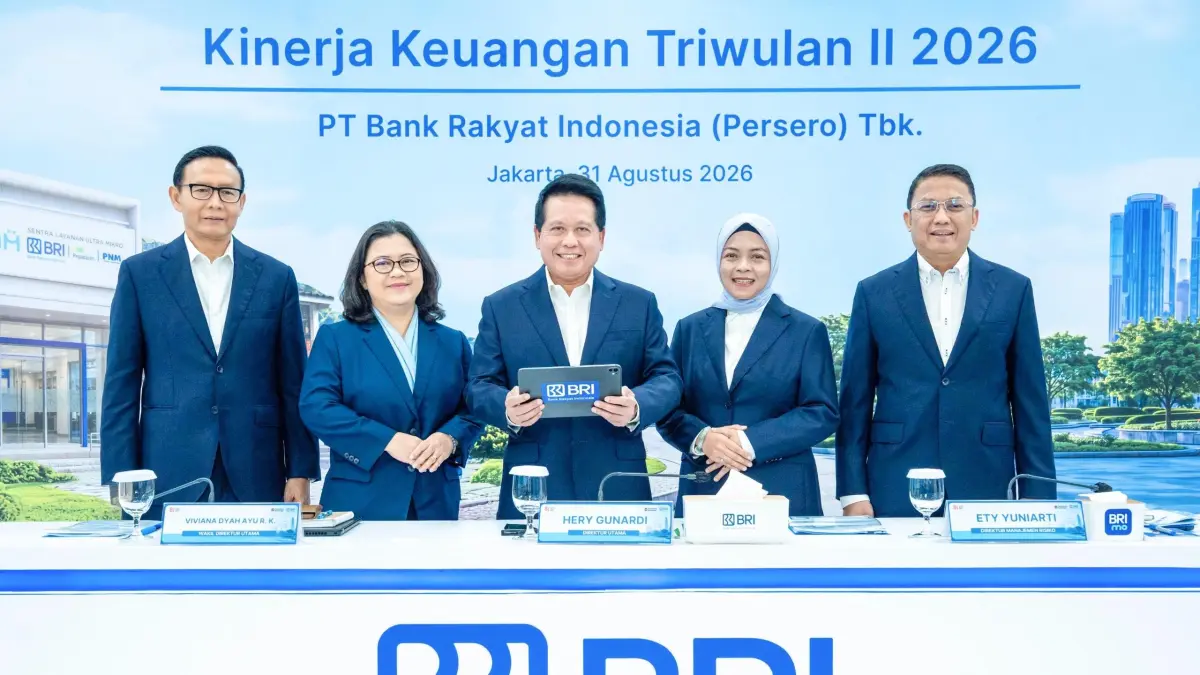 BRI Bukukan Laba Rp31,2 Triliun hingga Triwulan II 2026, Kredit UMKM Tembus Rp1.235,4 Triliun 