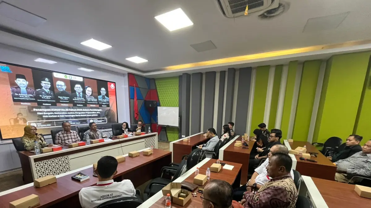 Diskusi tentang KUHAP baru dengan Fakultas Hukum UNS. (A Chrstian/Radar Solo)