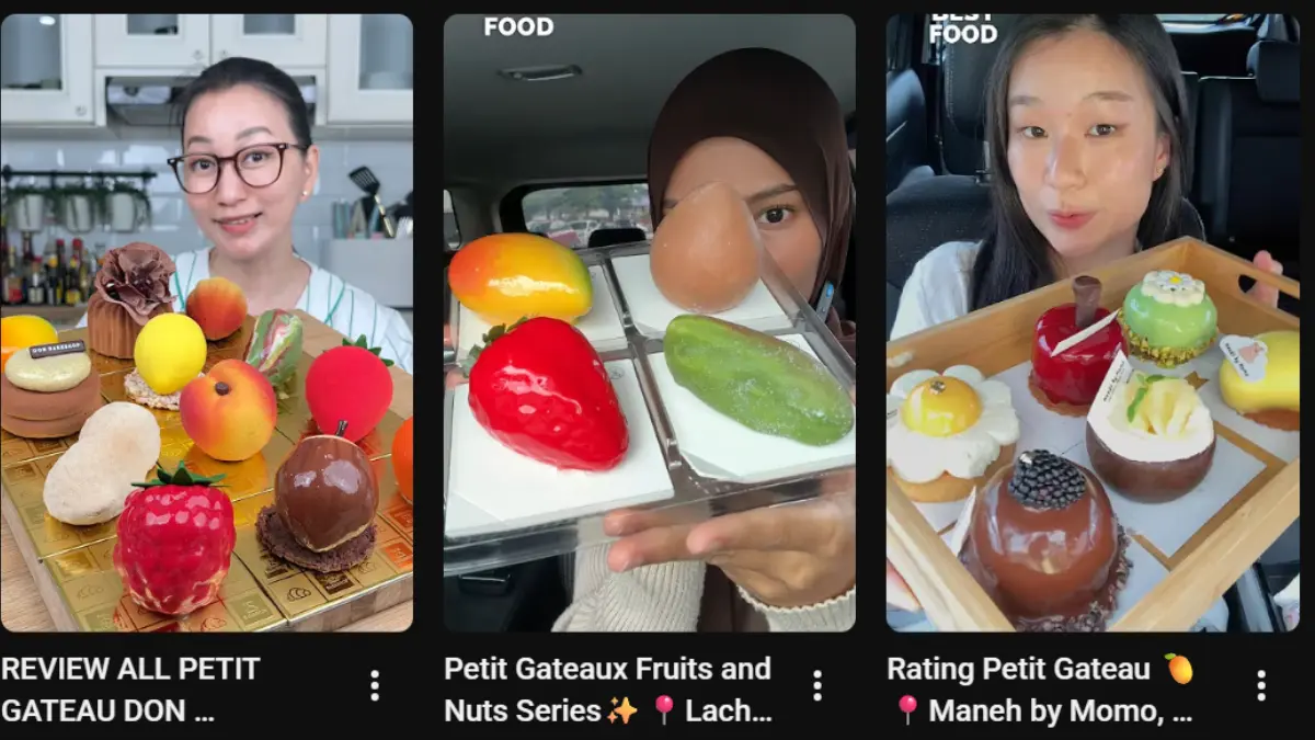 Konten review Petit Gateau, kue individual berukuran kecil yang dibuat dengan berbagai lapisan dan komponen.. (Foto: Annas Rohmanda Purbaningrum)