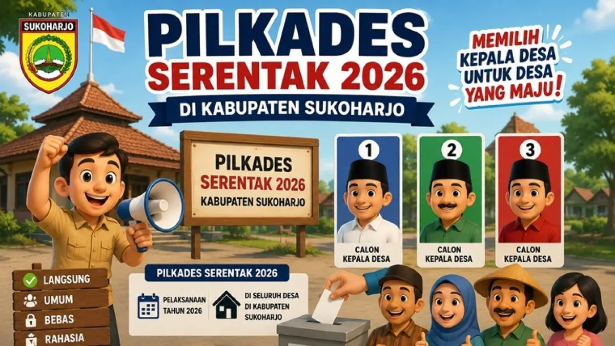 Ilustrasi Pilkades Serentak 2026 di Kabupaten Sukoharjo. (AI GENERATED) 