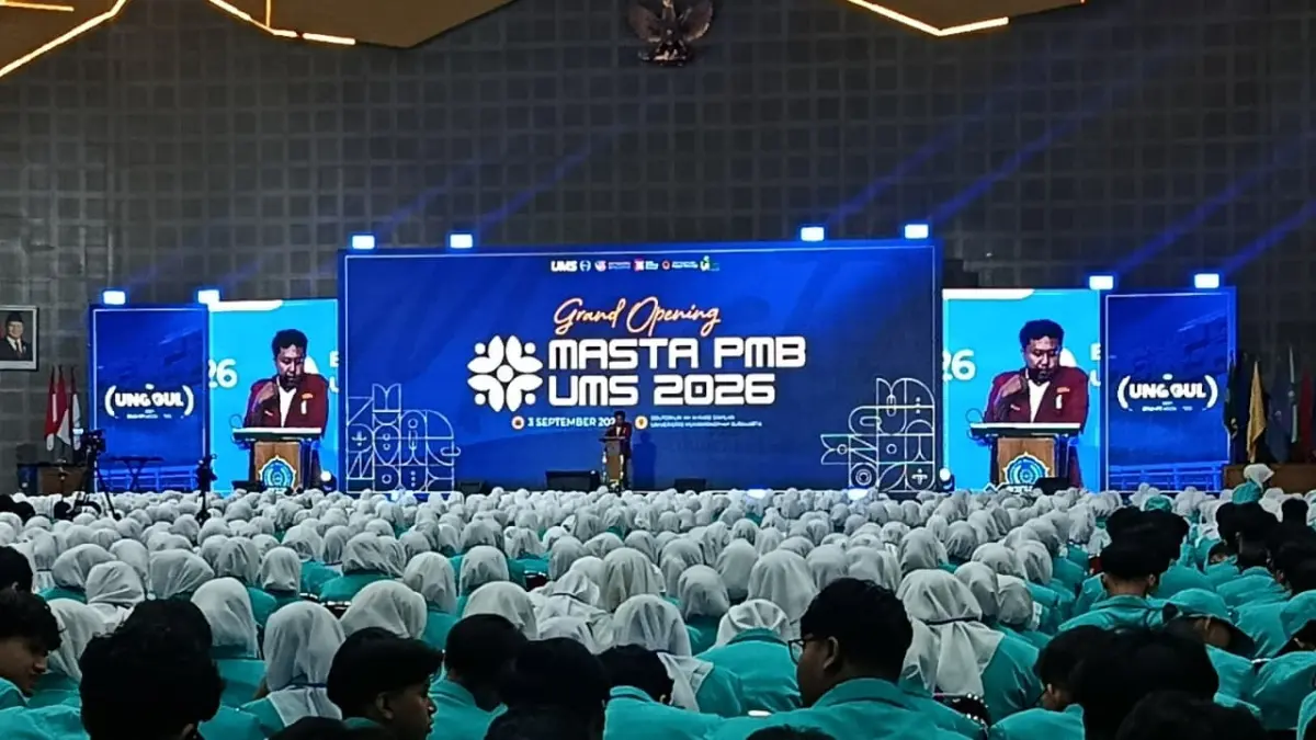 Masta PMB UMS 2026 di Edutorium K.H Ahmad Dahlan, Kamis (3/9). (Dok. Humas UMS)