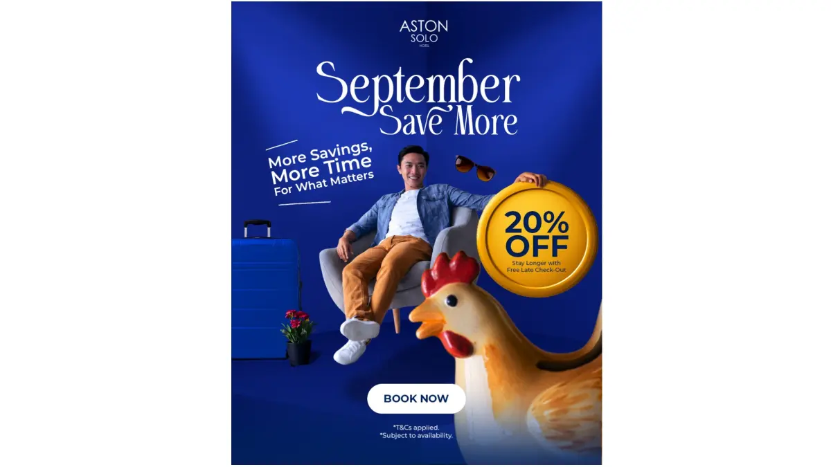 September Save More, Stay More di ASTON Solo Hotel: Diskon 20 Persen dan Gratis Late Check-Out