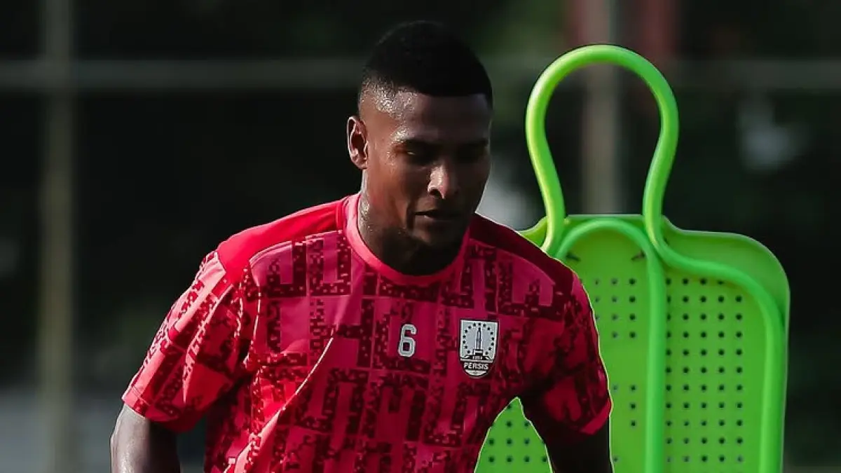 Wbeymar Angulo jalani sesi latihan bersama skuad Persis Solo, beberapa waktu lalu. (Tim Media Persis Solo)

