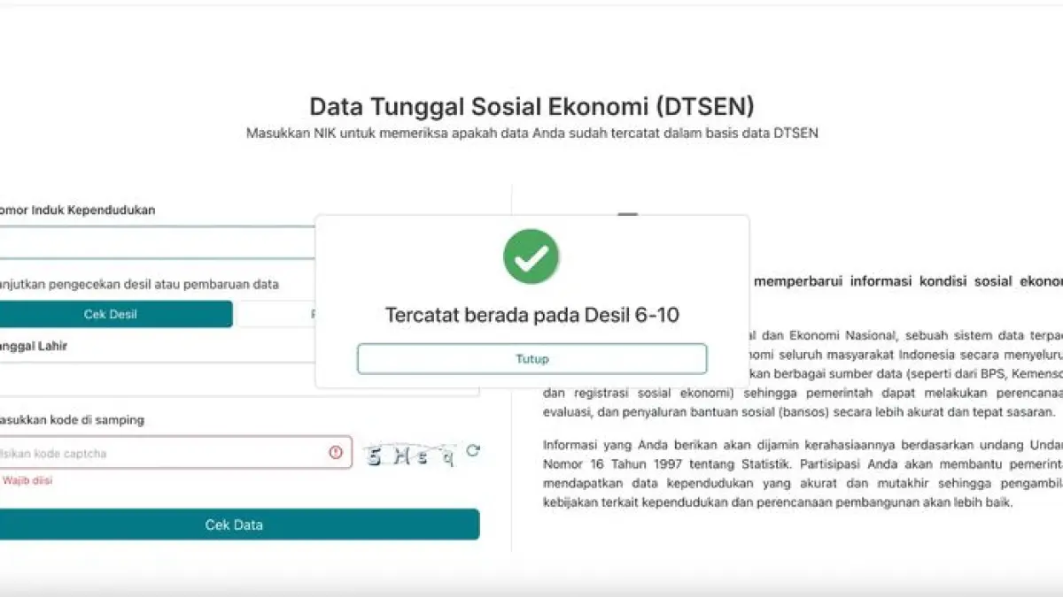 Cek Desil Lewat HP: Begini Cara Mengetahui Posisi Kesejahteraan Keluarga di DTSEN