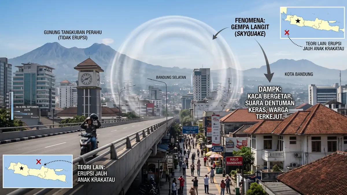 Ilustrasi suara dentuman di Bandung. (AI GENERATED/GEMINI)