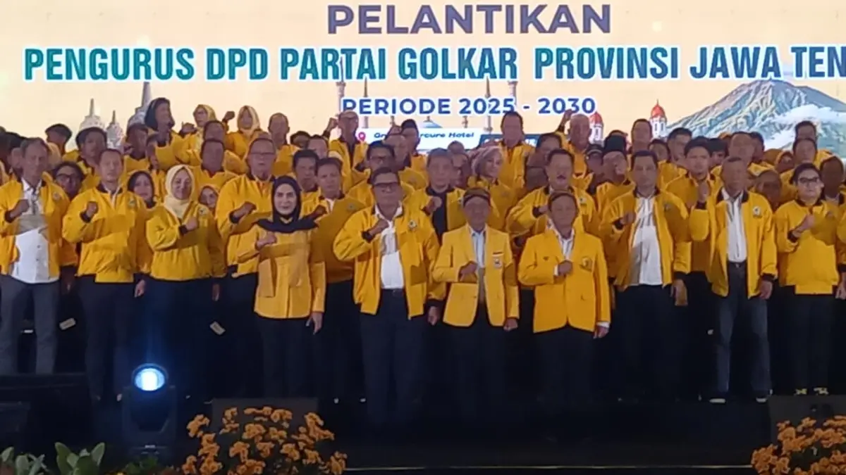 Pengurus Partai Golkar Jateng 2025-2030 dilantik, Minggu (6/9/2026). (A Christian/Radar Solo) 