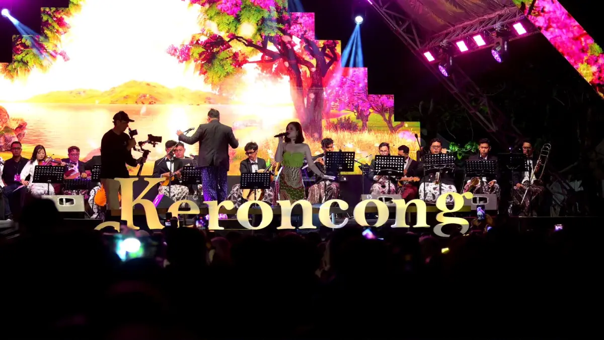 Perhelatan musik dan budaya Keroncong Svaranusa 2026 di Alun-alun Kidul Boyolali, Sabtu (5/9/2026) malam.&nbsp;(Dok. Diskominfo Boyolali)