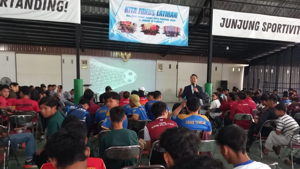 Penyerahan insentif bagi Kontingen Porprov XVII 2026 Kabupaten Klaten di Gedung Saroga 1 Komplek KONI Klaten, Jonggrangan, Kecamatan Klaten Utara, Minggu (6/9/2026). (Dokumentasi KONI Klaten)


