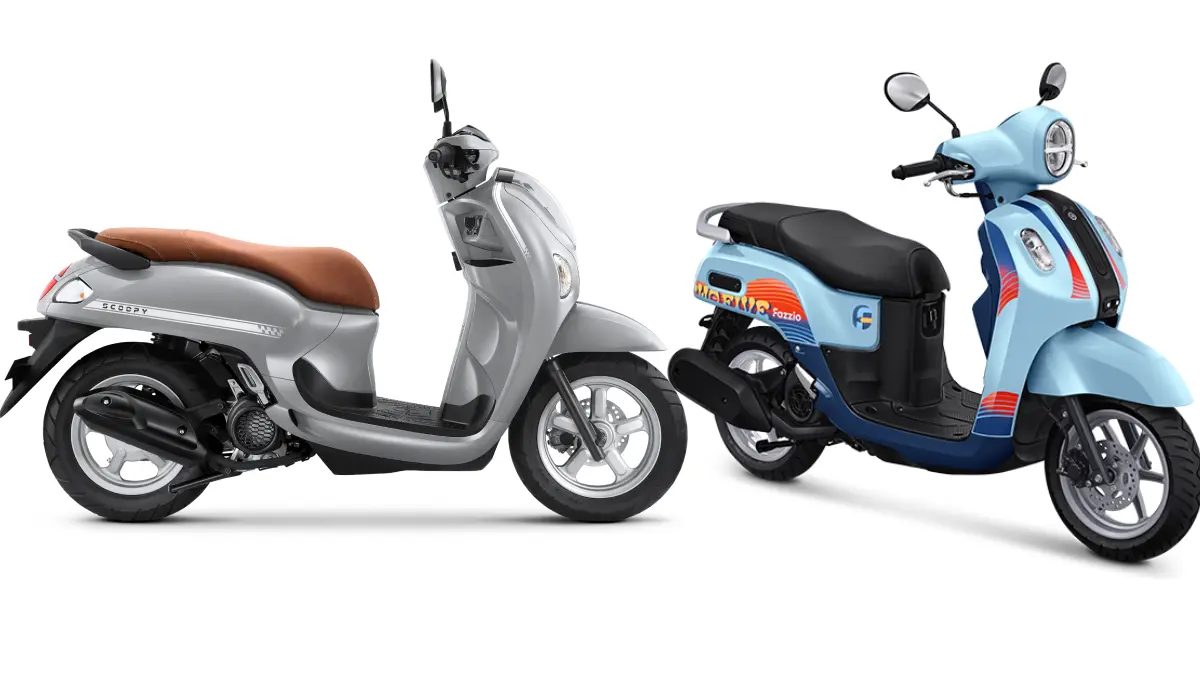 Honda Scoopy dan Yamaha Fazzio Hybrid.